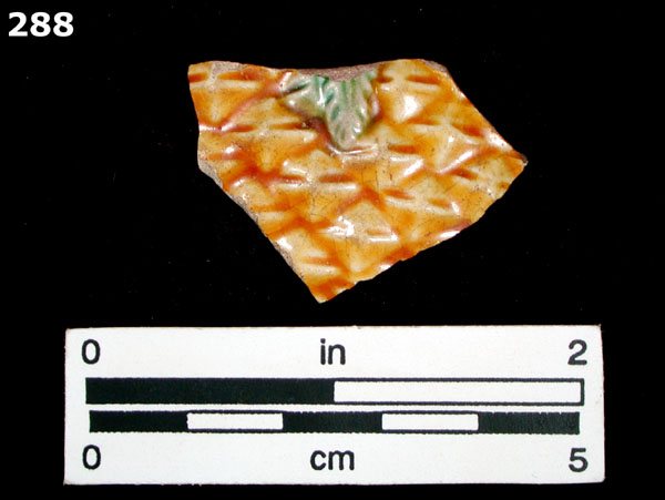 WHIELDON WARE, PINEAPPLE PATTERNED specimen 288 front view