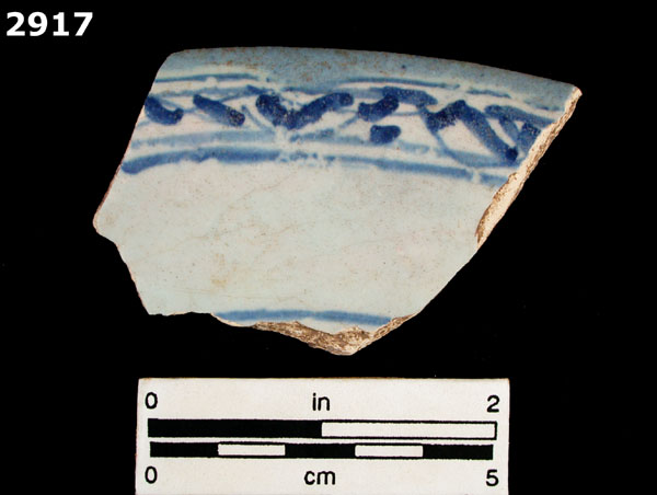 UNIDENTIFIED BLUE ON WHITE MAJOLICA, IBERIA specimen 2917 