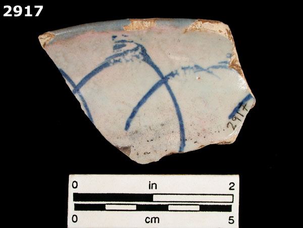 UNIDENTIFIED BLUE ON WHITE MAJOLICA, IBERIA specimen 2917 rear view