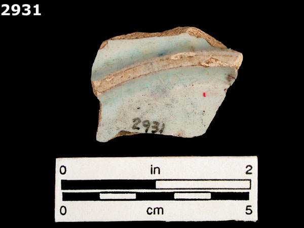 UNIDENTIFIED BLUE ON WHITE MAJOLICA, IBERIA specimen 2931 rear view
