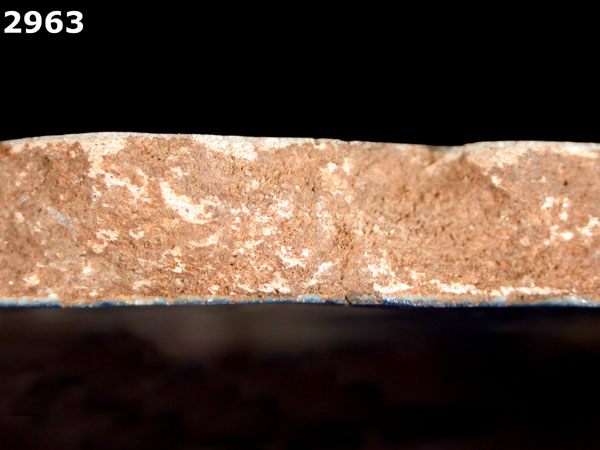 PUEBLA BLUE ON WHITE specimen 2963 side view