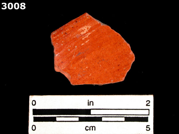 LEAD GLAZED COARSE EARTHENWARE specimen 3008 front view