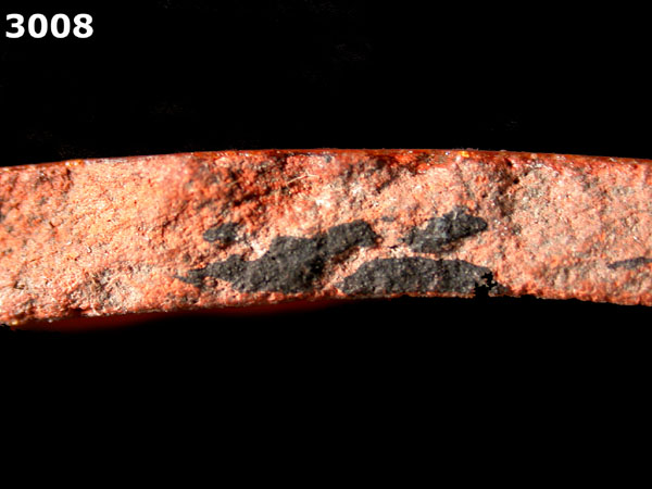 LEAD GLAZED COARSE EARTHENWARE specimen 3008 side view