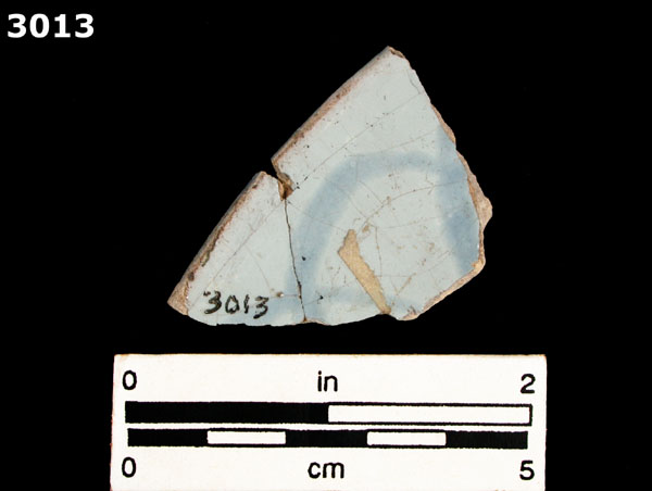 PUEBLA BLUE ON WHITE, BLUE WASH VARIANT specimen 3013 rear view