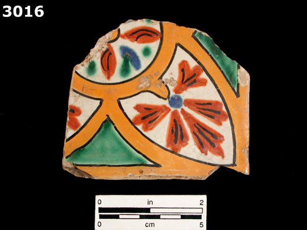 UNIDENTIFIED POLYCHROME MAJOLICA, MEXICO specimen 3016 front view