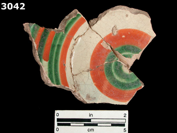 UNIDENTIFIED POLYCHROME MAJOLICA, MEXICO CITY TRADITION specimen 3042 front view