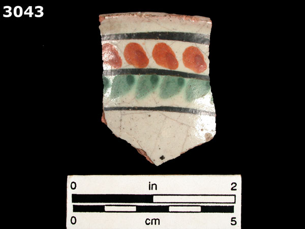 UNIDENTIFIED POLYCHROME MAJOLICA, MEXICO CITY TRADITION specimen 3043 front view