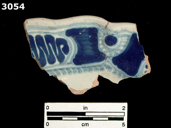 PUEBLA BLUE ON WHITE, LATE specimen 3054 front view