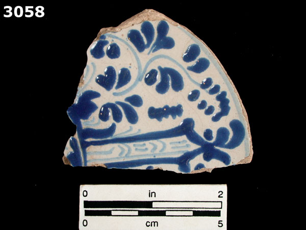 PUEBLA BLUE ON WHITE specimen 3058 