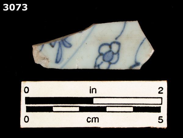 PORCELAIN, MING BLUE ON WHITE specimen 3073 