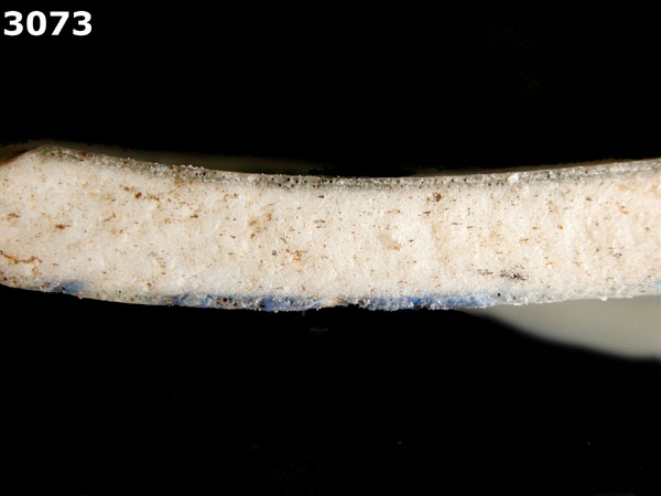 PORCELAIN, MING BLUE ON WHITE specimen 3073 side view