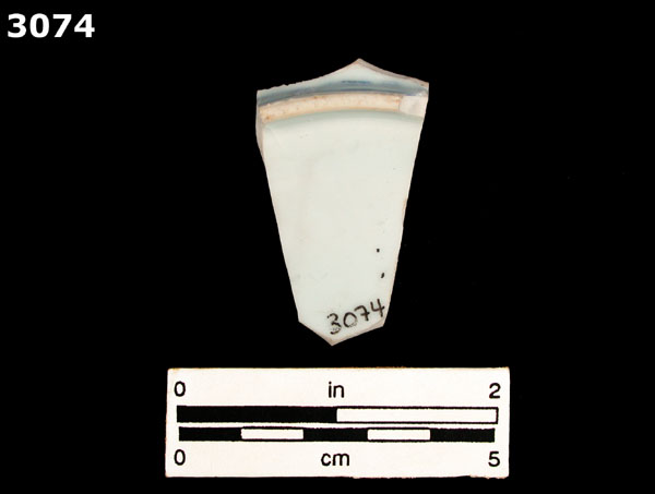 PORCELAIN, MING BLUE ON WHITE specimen 3074 rear view