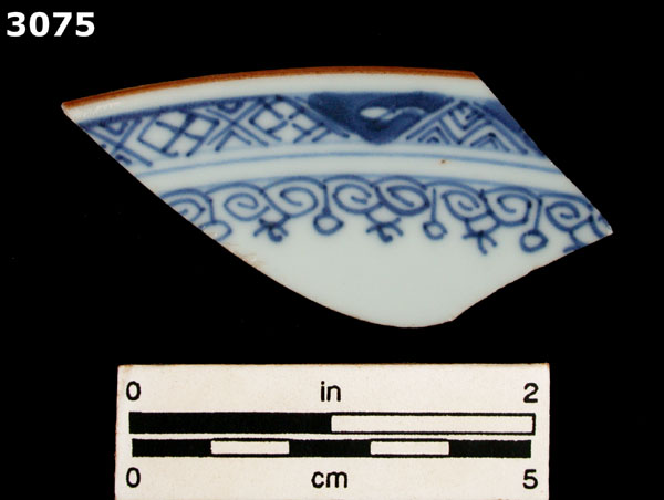 PORCELAIN, CH ING BLUE ON WHITE specimen 3075 