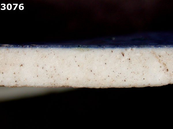 PORCELAIN, POWDER BLUE specimen 3076 side view