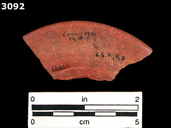 FELDSPAR-INLAID REDWARE specimen 3092 rear view