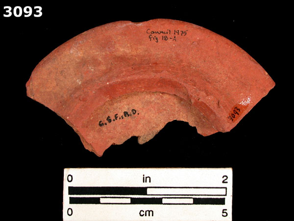 FELDSPAR-INLAID REDWARE specimen 3093 rear view