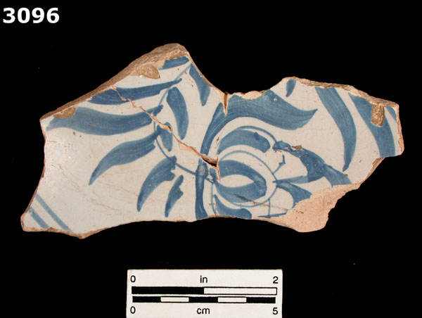 DELFTWARE, BLUE ON WHITE specimen 3096 front view