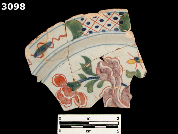 DELFTWARE, POLYCHROME specimen 3098 front view