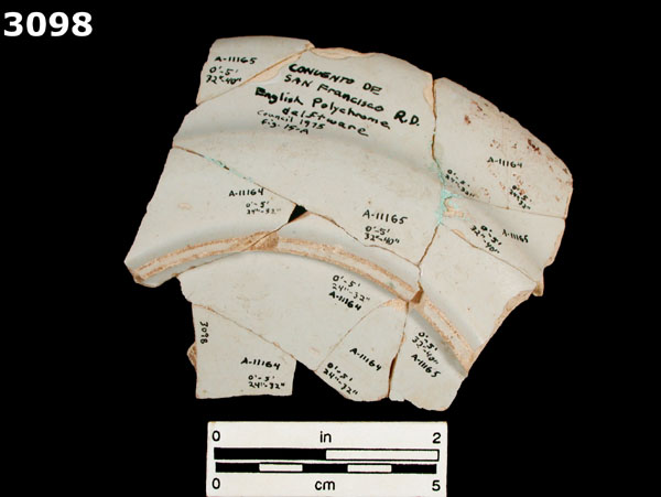 DELFTWARE, POLYCHROME specimen 3098 rear view