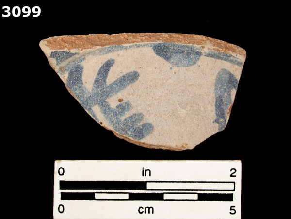 UNIDENTIFIED BLUE ON WHITE MAJOLICA, IBERIA specimen 3099 