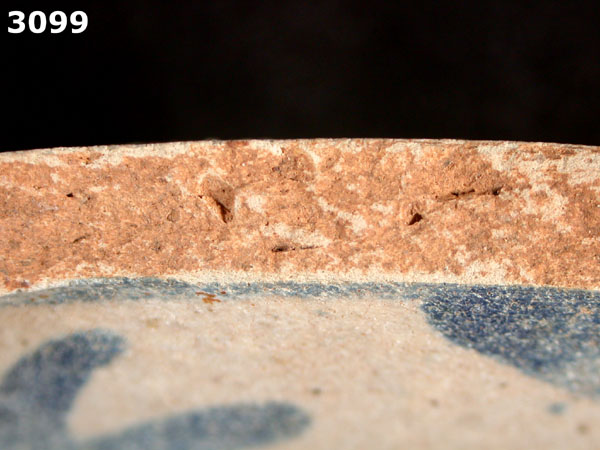 UNIDENTIFIED BLUE ON WHITE MAJOLICA, IBERIA specimen 3099 side view