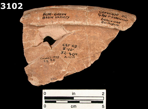 BLUE-GREEN BACIN specimen 3102 rear view