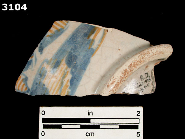 UNIDENTIFIED POLYCHROME MAJOLICA, IBERIAN specimen 3104 front view