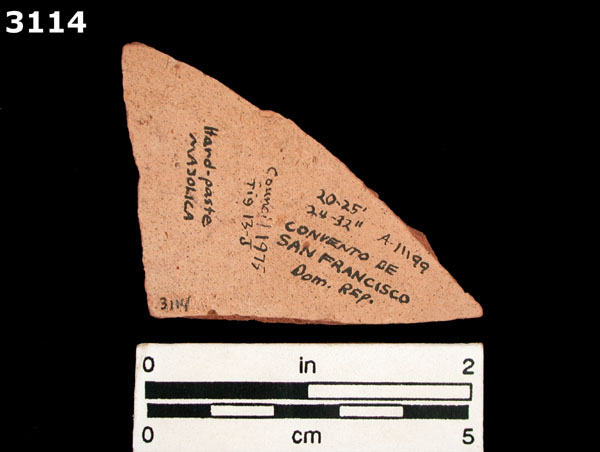 HARD PASTE MAJOLICA specimen 3114 rear view