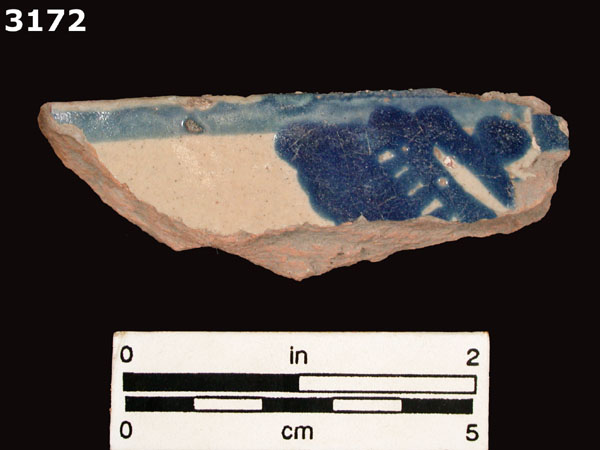 UNIDENTIFIED BLUE ON WHITE MAJOLICA, MEXICO CITY TRADITION specimen 3172 
