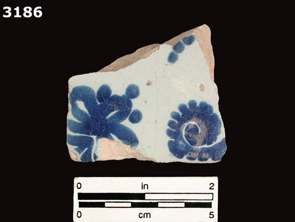 PUEBLA BLUE ON WHITE specimen 3186 front view