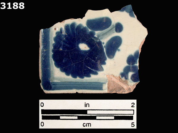 PUEBLA BLUE ON WHITE specimen 3188 front view