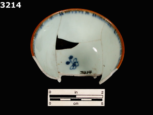 PORCELAIN, CH ING BLUE ON WHITE specimen 3214 rear view