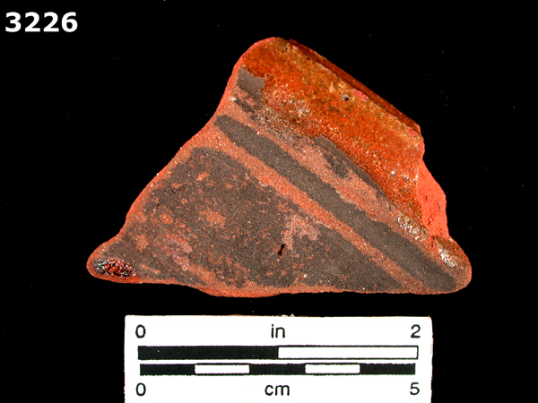 SIXTEENTH CENTURY LEAD-GLAZED REDWARE specimen 3226 rear view