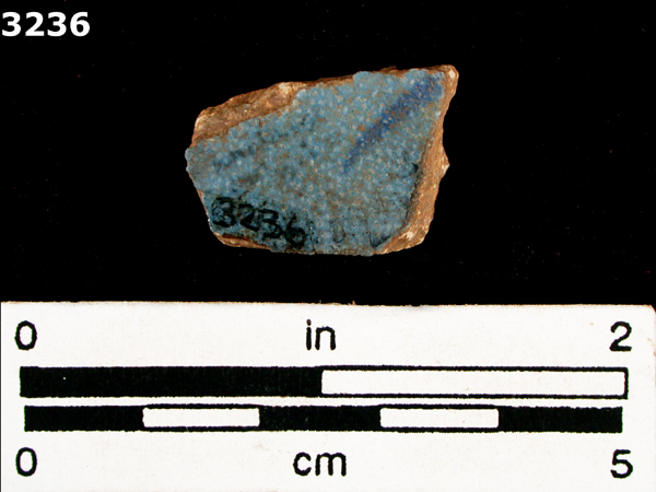 UNIDENTIFIED POLYCHROME MAJOLICA, IBERIAN specimen 3236 rear view