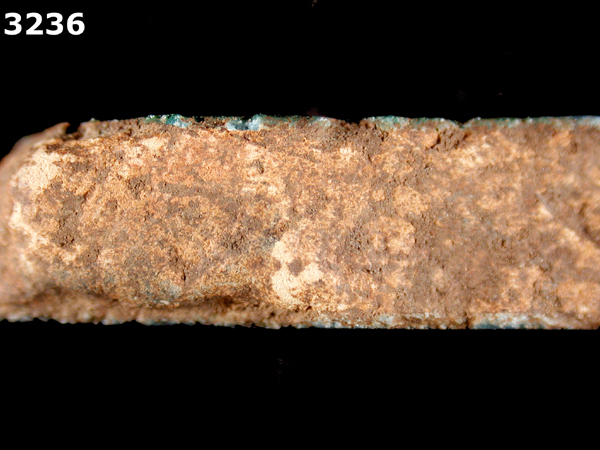 UNIDENTIFIED POLYCHROME MAJOLICA, IBERIAN specimen 3236 side view