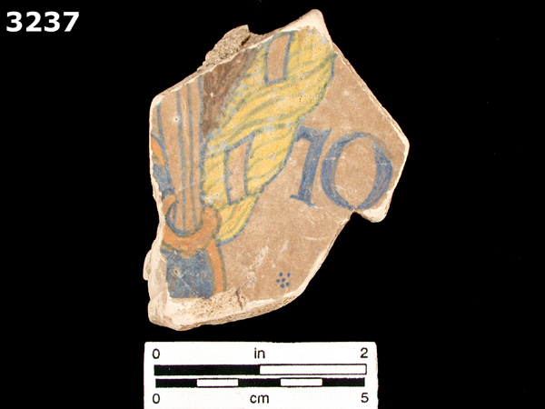 UNIDENTIFIED POLYCHROME MAJOLICA, IBERIAN specimen 3237 