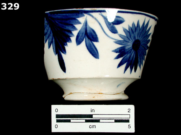 PEARLWARE, HAND PAINTED BLUE AND WHITE specimen 329 