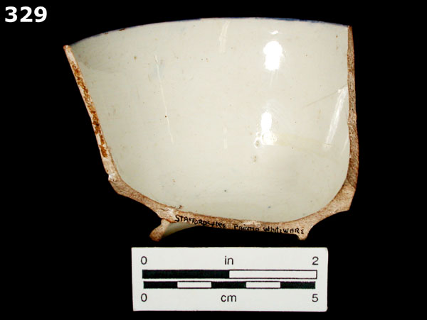 PEARLWARE, HAND PAINTED BLUE AND WHITE specimen 329 rear view