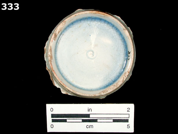 PEARLWARE, HAND PAINTED BLUE AND WHITE specimen 333 rear view