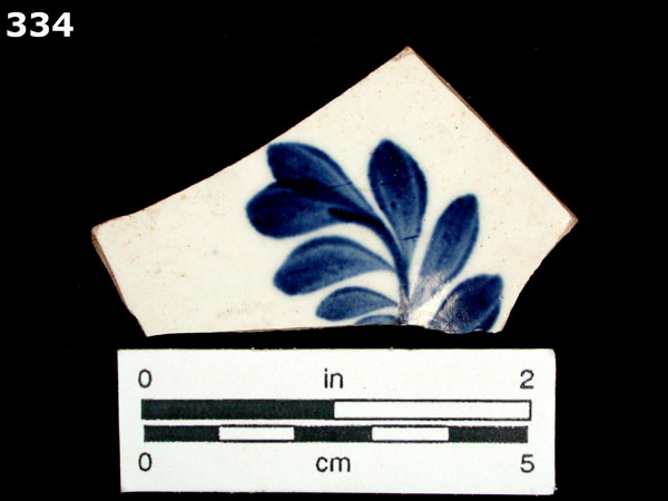 PEARLWARE, HAND PAINTED BLUE AND WHITE specimen 334 front view