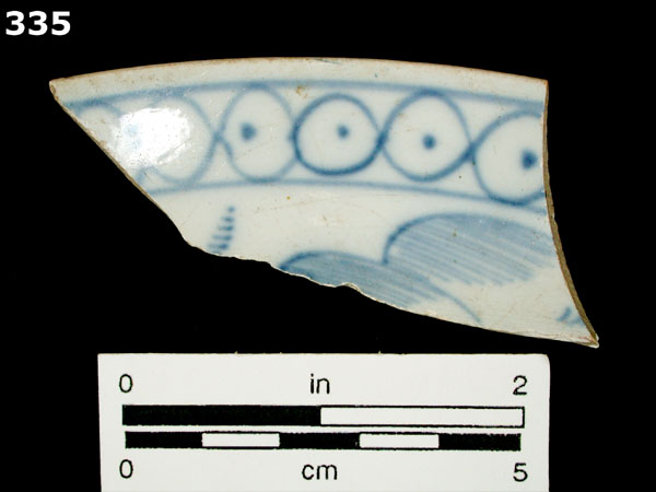 PEARLWARE, HAND PAINTED BLUE AND WHITE specimen 335 