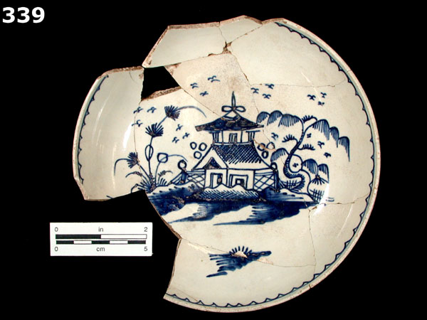 PEARLWARE, HAND PAINTED BLUE AND WHITE front view