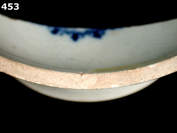 PEARLWARE, HAND PAINTED BLUE AND WHITE specimen 453 side view