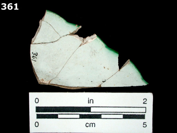 PEARLWARE, EDGED specimen 361 rear view