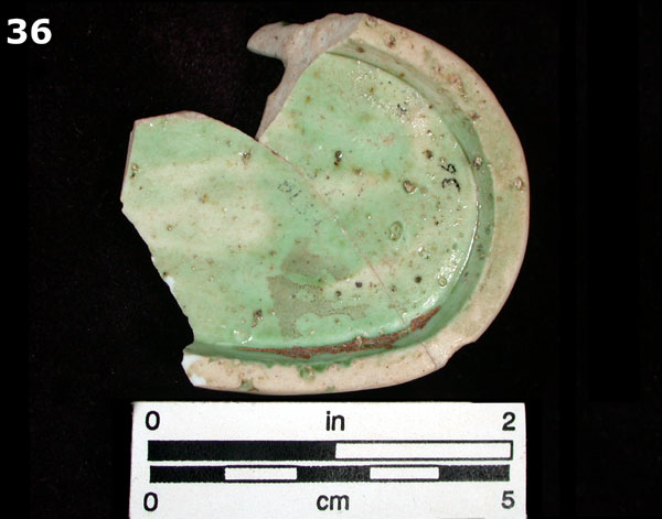 PORCELAIN, MING POLYCHROME specimen 36 rear view