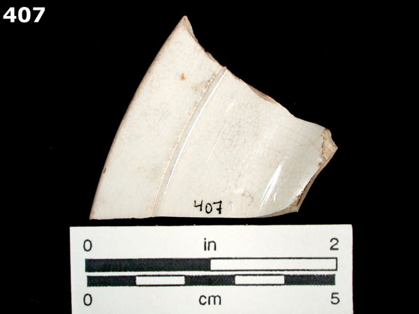 WHITEWARE, TRANSFER PRINTED specimen 407 rear view
