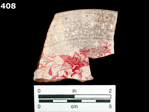 WHITEWARE, TRANSFER PRINTED specimen 408 