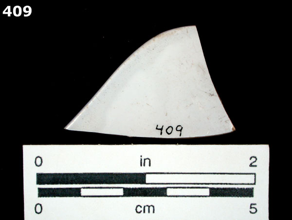 WHITEWARE, TRANSFER PRINTED specimen 409 rear view
