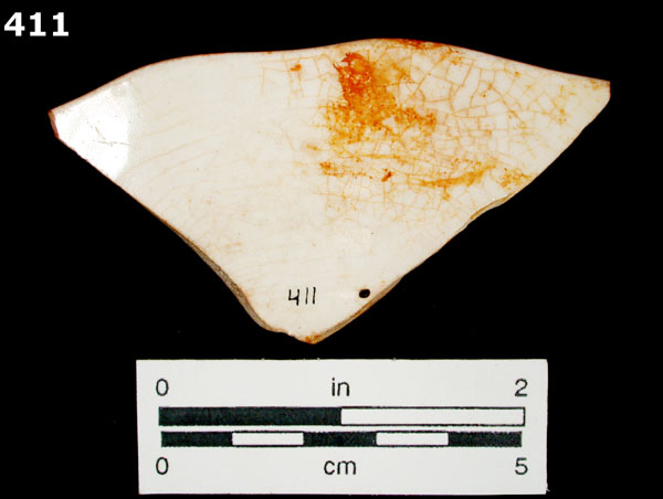 WHITEWARE, TRANSFER PRINTED specimen 411 rear view