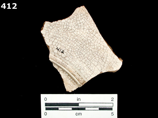 WHITEWARE, TRANSFER PRINTED specimen 412 rear view
